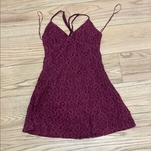 Elegant Burgundy Lace Dress